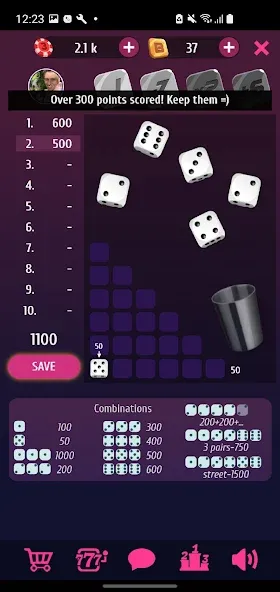 Farkle Pro - 10000 dice game [МОД: Много денег, Монет и Все открыто] Screenshot 2