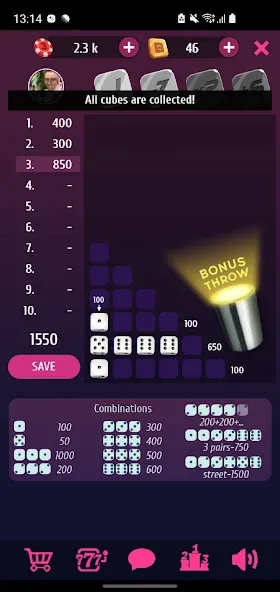 Farkle Pro - 10000 dice game [МОД: Много денег, Монет и Все открыто] Screenshot 3