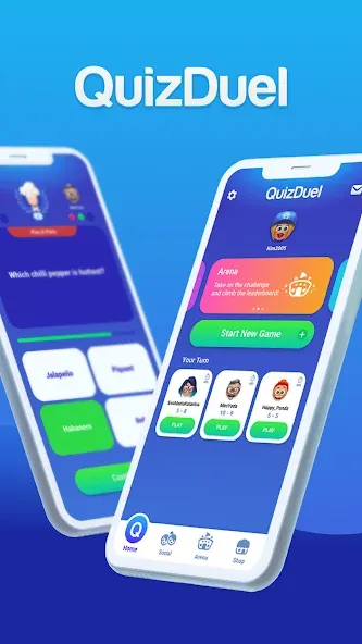 QuizDuel! Quiz & Trivia Game [МОД: Много монет, Открытые уровни и Мега MOD] Screenshot 1