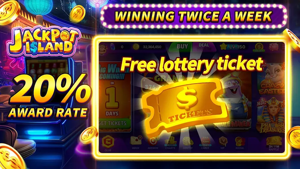 Jackpot Island - Slots Machine (Джекпот Айленд) [МОД: Все открыто, Дополнительные деньги и Меню MOD] Screenshot 2