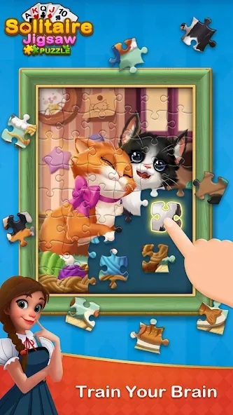 Solitaire Jigsaw Puzzle (Солитер Пазл) [МОД: Все открыто, Дополнительные деньги и Меню MOD] Screenshot 1