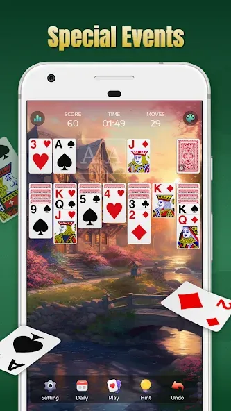 Solitaire - Classic Card Games [МОД: Все открыто, Дополнительные деньги и Меню MOD] Screenshot 3