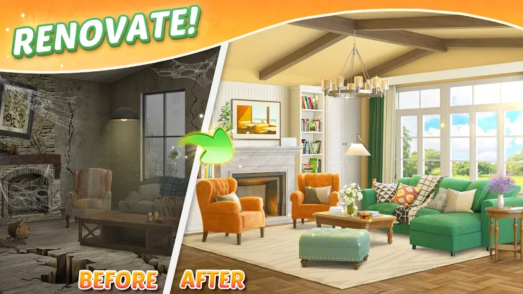 Solitaire Dream Decor (Дрим Декор) [МОД: Много денег, Монет и Все открыто] Screenshot 2