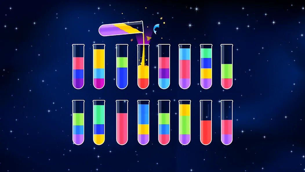 Water Sort Puzzle - Color Game (Уотер Сорт Пазл) [МОД: Меню, Бесконечные монеты и Открытые уровни] Screenshot 2