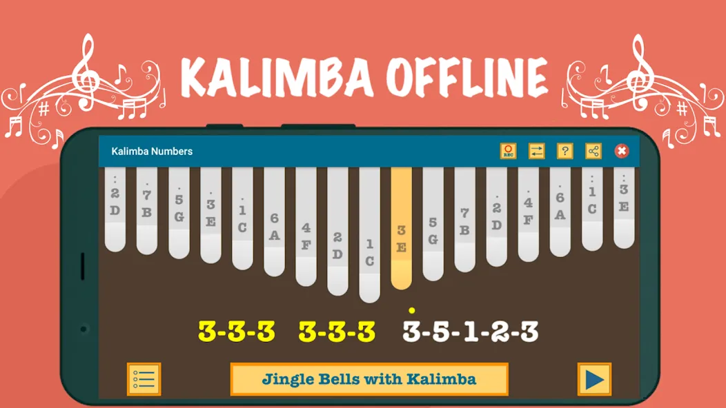Kalimba App With Songs Numbers (Калимба приложение с песнями и цифрами) [МОД: Все открыто, Дополнительные деньги и Меню MOD] Screenshot 2