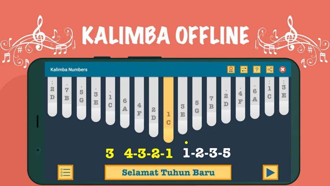 Kalimba App With Songs Numbers (Калимба приложение с песнями и цифрами) [МОД: Все открыто, Дополнительные деньги и Меню MOD] Screenshot 3