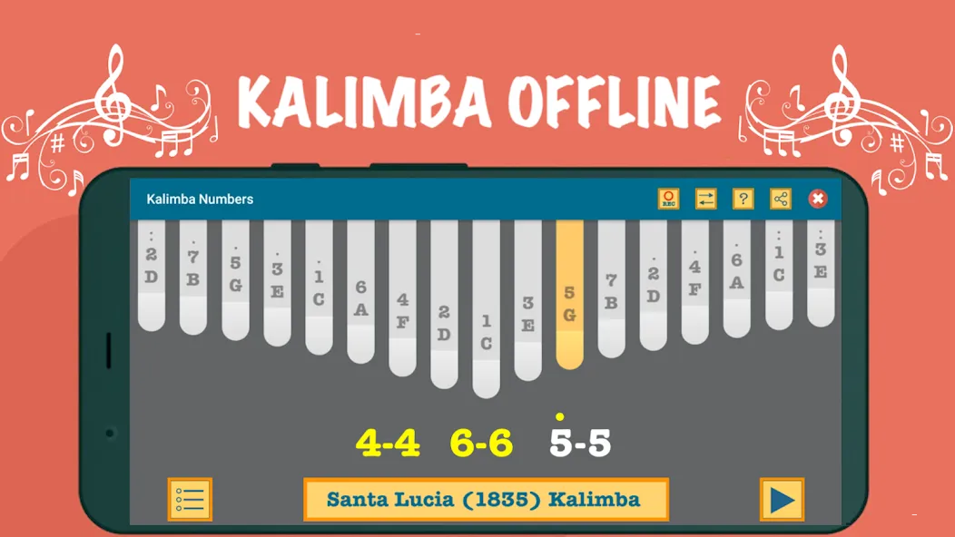 Kalimba App With Songs Numbers (Калимба приложение с песнями и цифрами) [МОД: Все открыто, Дополнительные деньги и Меню MOD] Screenshot 4