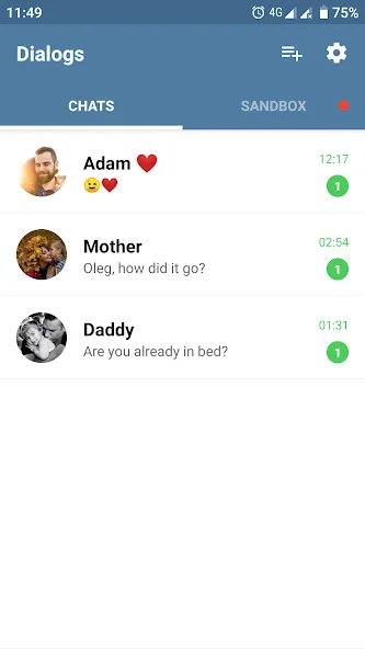 Fake Chat Messenger — TeleFake [МОД: Меню, Бесконечные монеты и Открытые уровни] Screenshot 1