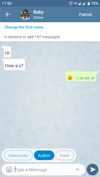 Fake Chat Messenger — TeleFake [МОД: Меню, Бесконечные монеты и Открытые уровни] Screenshot 4