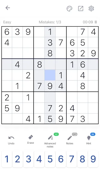 Sudoku - Classic Sudoku Puzzle [МОД: Все открыто, Дополнительные деньги и Меню MOD] Screenshot 1
