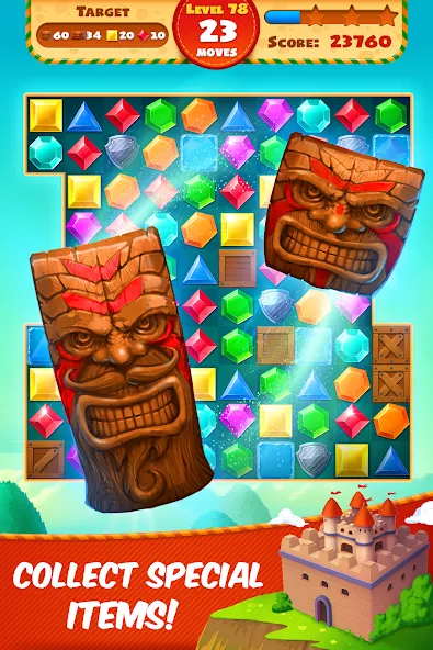 Jewel Empire : Quest & Match 3 [МОД: Много монет, Открытые уровни и Мега MOD] Screenshot 2