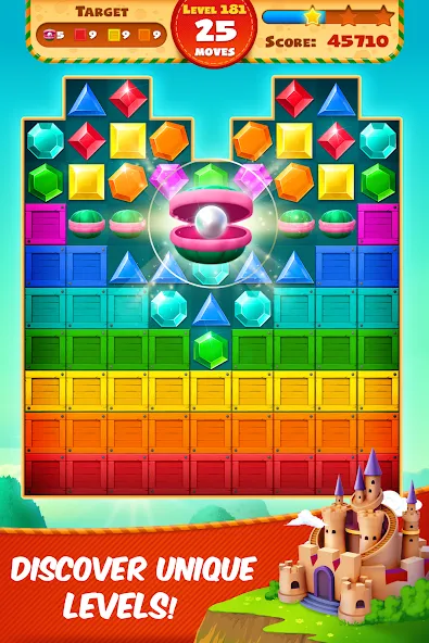 Jewel Empire : Quest & Match 3 [МОД: Много монет, Открытые уровни и Мега MOD] Screenshot 3
