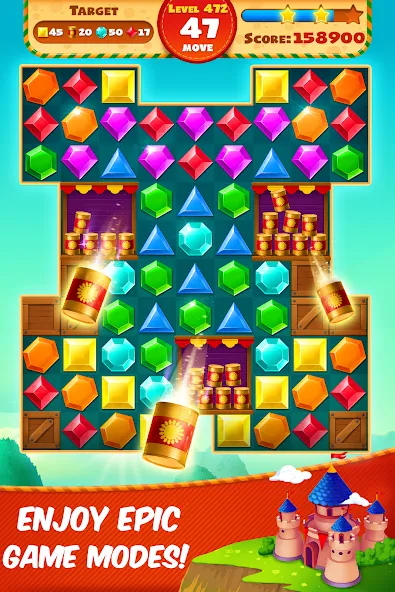 Jewel Empire : Quest & Match 3 [МОД: Много монет, Открытые уровни и Мега MOD] Screenshot 5