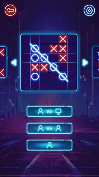 OX Game - XOXO · Tic Tac Toe [МОД: Все открыто, Дополнительные деньги и Меню MOD] Screenshot 2