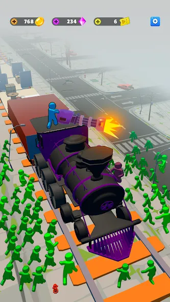 Train Defense: Zombie Game (Трейн Дефенс) [МОД: Меню, Бесконечные монеты и Открытые уровни] Screenshot 1