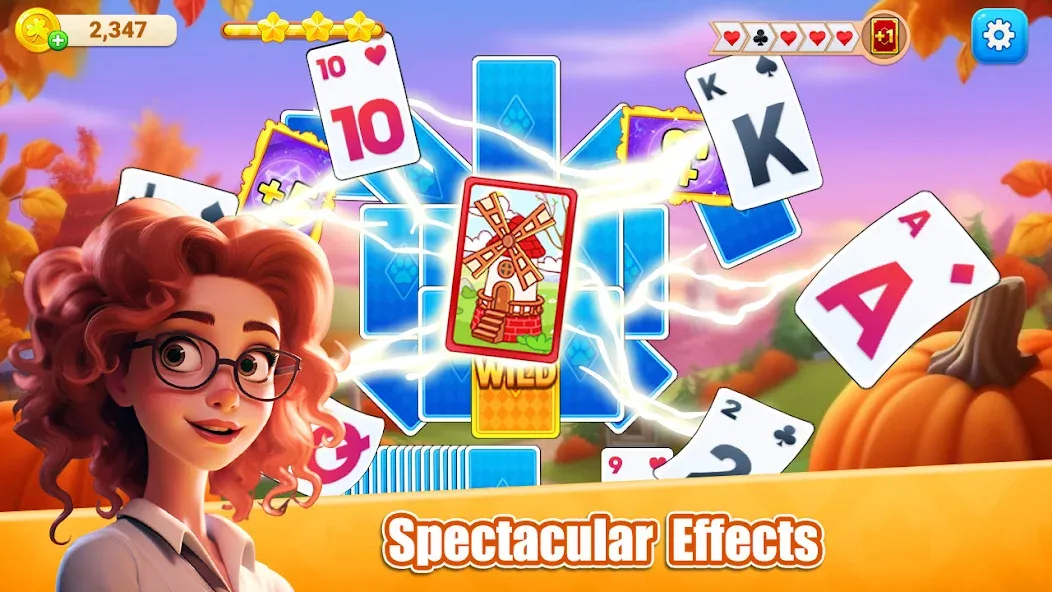 Solitarie TriPeaks  K (солитарий) [МОД: Все открыто, Дополнительные деньги и Меню MOD] Screenshot 2