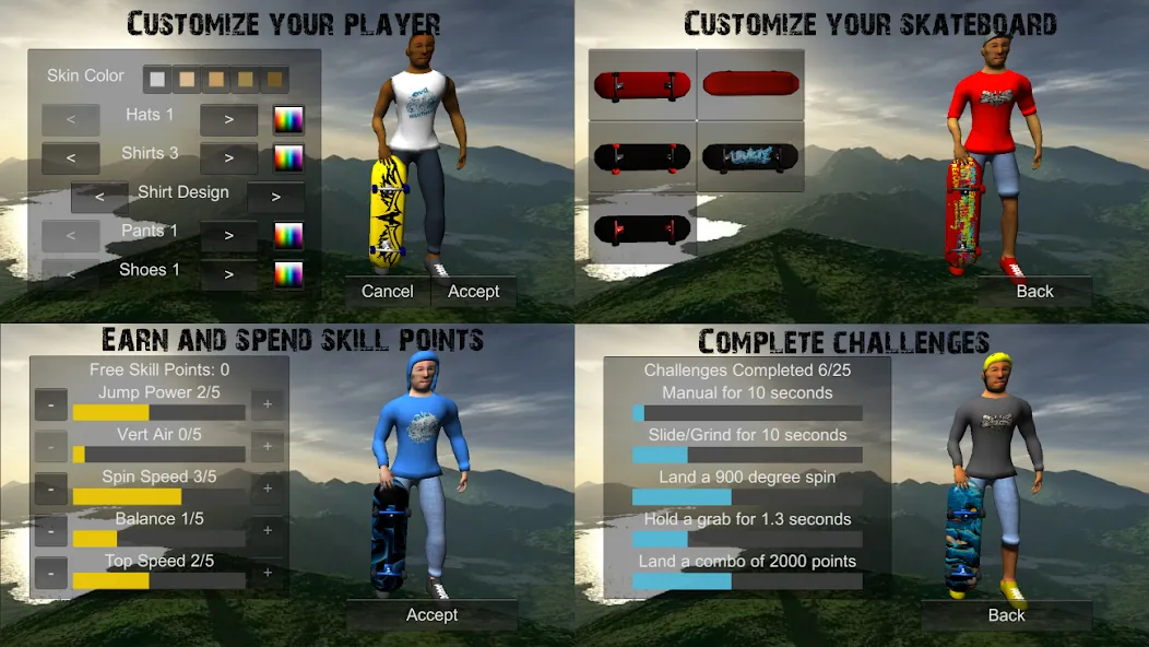 Skating Freestyle Extreme 3D (Скейтбординг Фристайл Экстрим 3D) [МОД: Меню, Бесконечные монеты и Открытые уровни] Screenshot 5