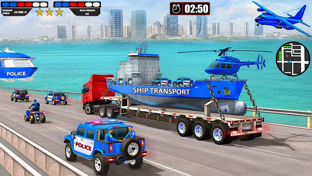 Police Car Driving: Car Games (ЮС Полис Кар Транспорт Трак) [МОД: Меню, Бесконечные монеты и Открытые уровни] Screenshot 5