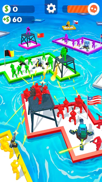 War of Rafts: Crazy Sea Battle (Война плотов) [МОД: Деньги, Монеты и Меню MOD] Screenshot 1