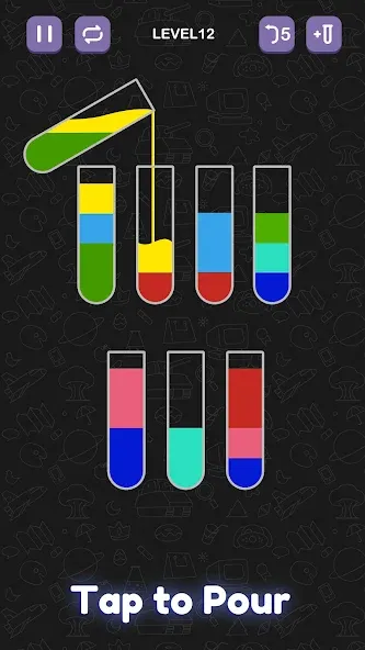 Water Sort Puzzle - Sort Color [МОД: Много монет, Открытые уровни и Мега MOD] Screenshot 1