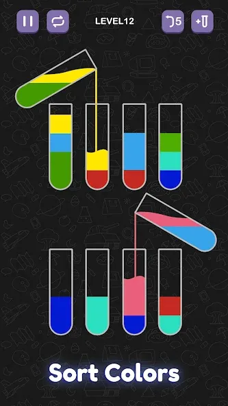 Water Sort Puzzle - Sort Color [МОД: Много монет, Открытые уровни и Мега MOD] Screenshot 3