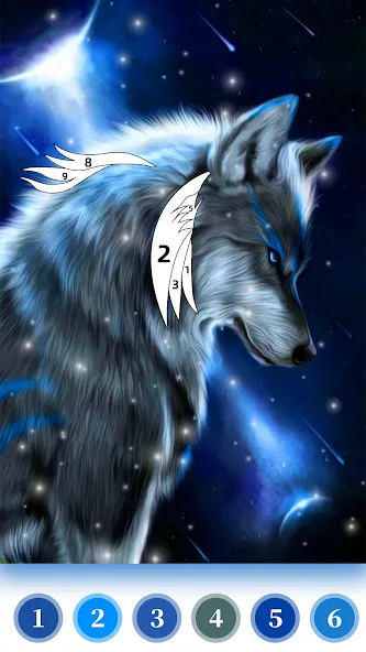 Wolf Coloring Book Color Game (Вульф Колоринг Бук Колор Гейм) [МОД: Деньги, Монеты и Меню MOD] Screenshot 2