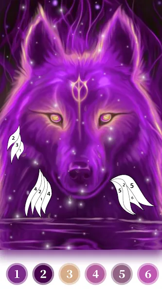 Wolf Coloring Book Color Game (Вульф Колоринг Бук Колор Гейм) [МОД: Деньги, Монеты и Меню MOD] Screenshot 4