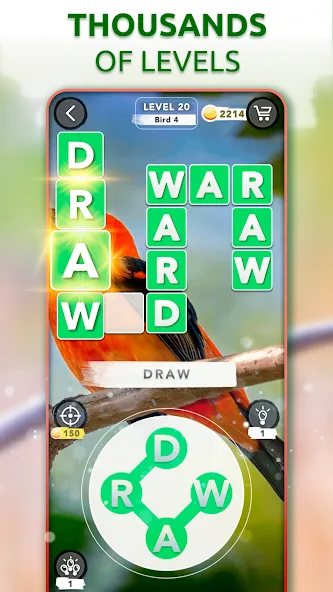 Word Connect - Words of Nature [МОД: Бесконечные деньги, Монеты и Мега MOD] Screenshot 1