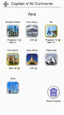 Download Hack Capital Cities of World Continents: Geography Quiz MOD APK? ver. 1.2