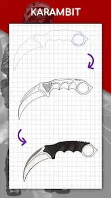 Download Hack How to draw weapons step by step, drawing lessons [Premium MOD] for Android ver. 1.6.7