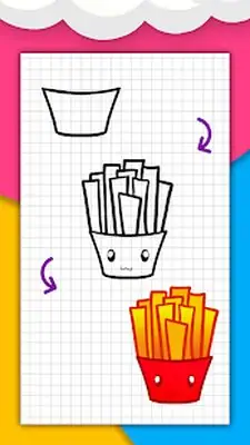 Download Hack How to draw cute food, drinks step by step MOD APK? ver. 1.6.7