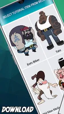 Download Hack How to draw Gravity Falls characters step by step MOD APK? ver. 1.0.0