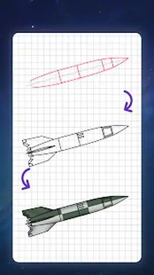 Download Hack How to draw rockets, spaceships. Drawing lessons MOD APK? ver. 1.1.6