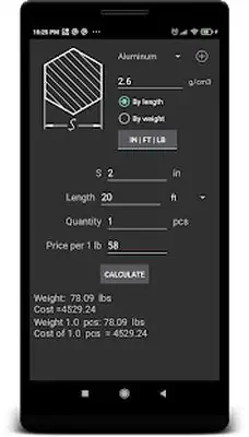 Download Hack Metal Weight Calculator [Premium MOD] for Android ver. 3.2