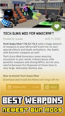 Download Hack Guns mod for Minecraft ™ [Premium MOD] for Android ver. 2.0