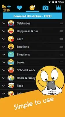 Download Hack Emojidom emoticons for texting [Premium MOD] for Android ver. 6.3